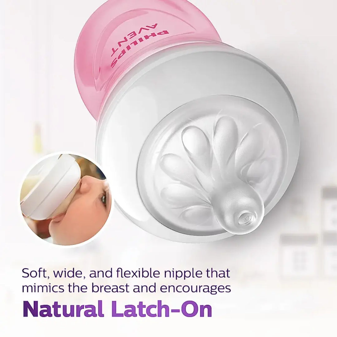 Philips Avent Natural Response Bottle (Pink) (1M+) - 9oz/260ml (Single Pack)