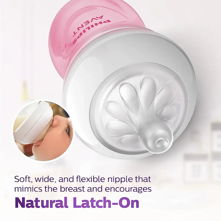 Philips Avent Natural Response Bottle (Pink) (1M+) - 9oz/260ml (Single Pack)