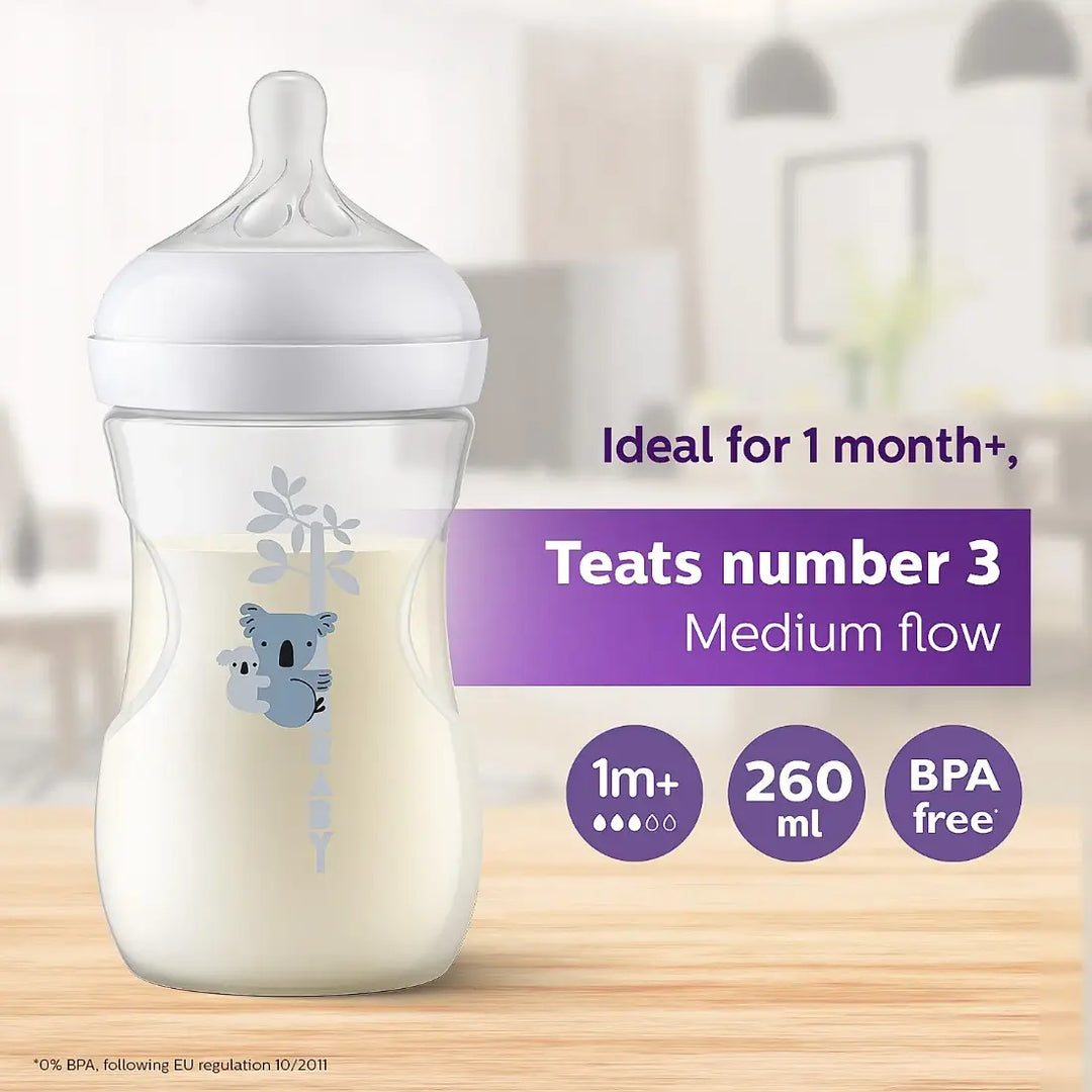 Philips Avent Natural Response Bottle (Koala)  (1M+) - 9oz/260ml (Single Pack)