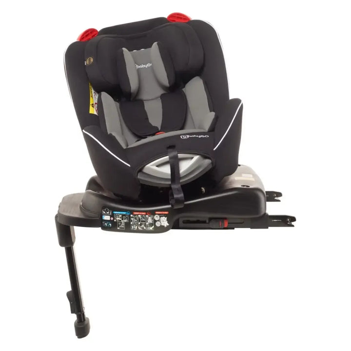 babyGO Fixleg Rotation 360 Car Seat - with ISOFIX and base (Black)