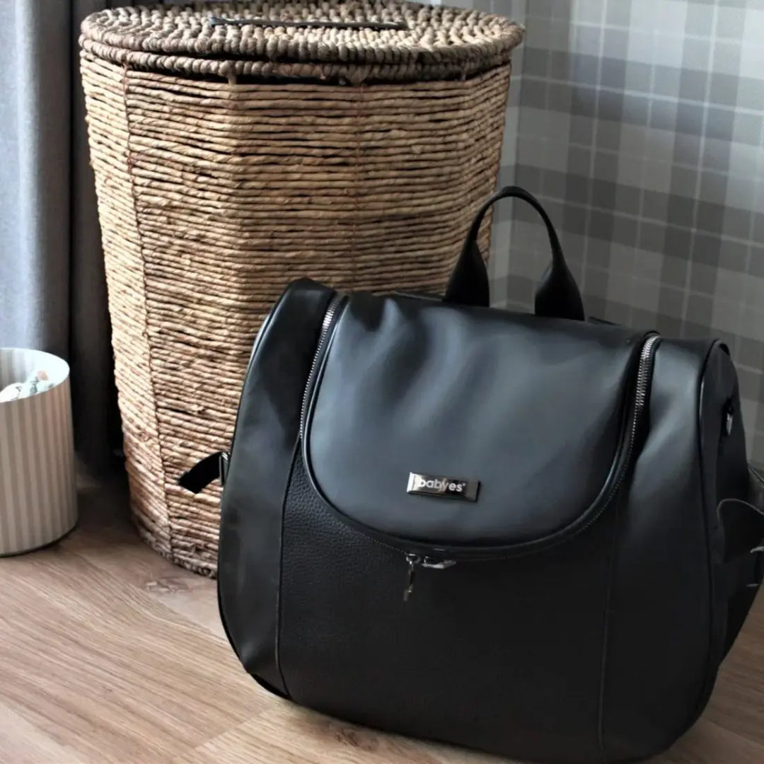 babyGO Diaper Bag (Black-1)