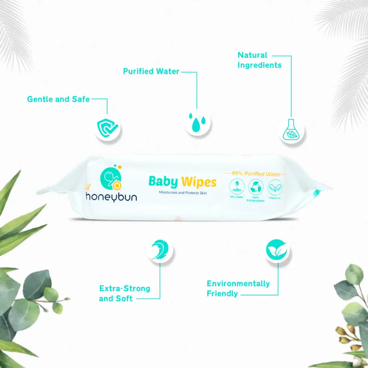 lil honeybun 99% Purified Water Baby Wipes (80 Wipes)