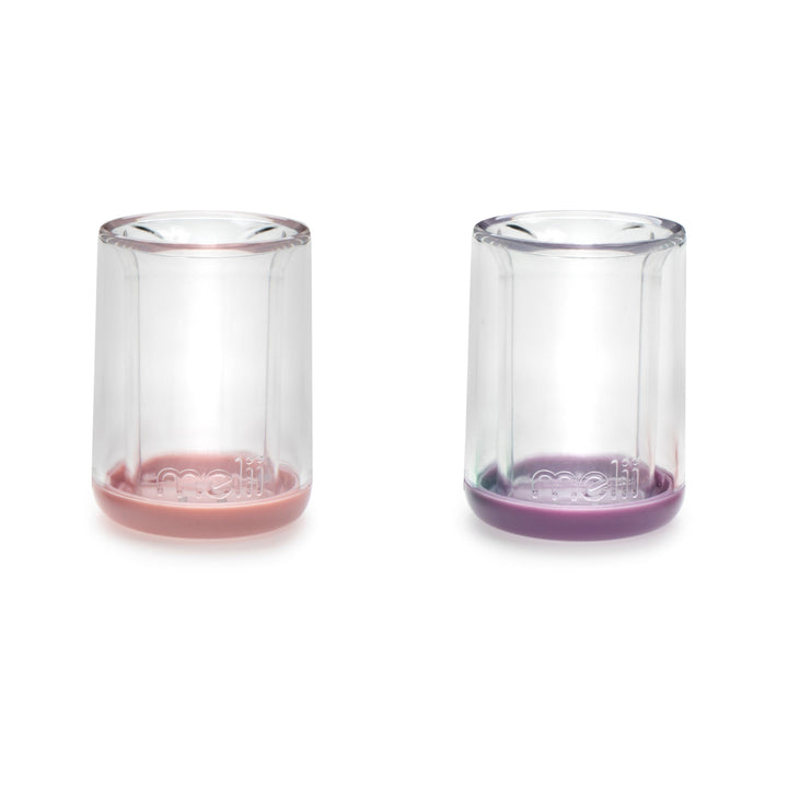 melii Double Walled Bear Cup - 2 pack (Pink/Purple)