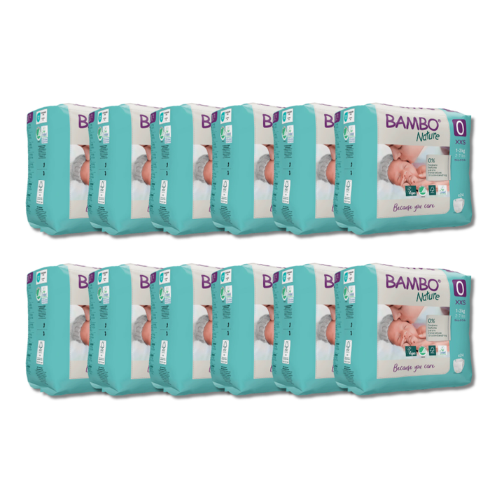 Bambo Nature Taped Diapers Size 0 (XXS) (24 pcs) (1-3 kg)