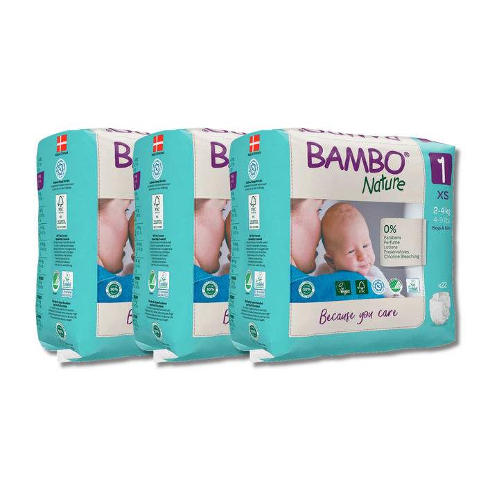 Bambo Nature Taped Diapers Size 1 (XS) (22 pcs) (2-4 kg)