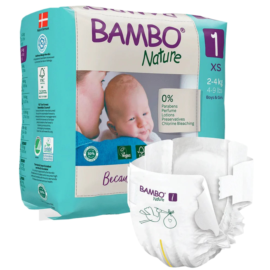 Bambo Nature Taped Diapers Size 1 (XS) (22 pcs) (2-4 kg)