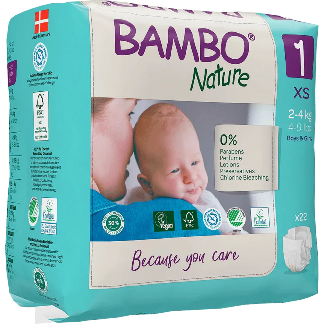 Bambo Nature Taped Diapers Size 1 (XS) (22 pcs) (2-4 kg)
