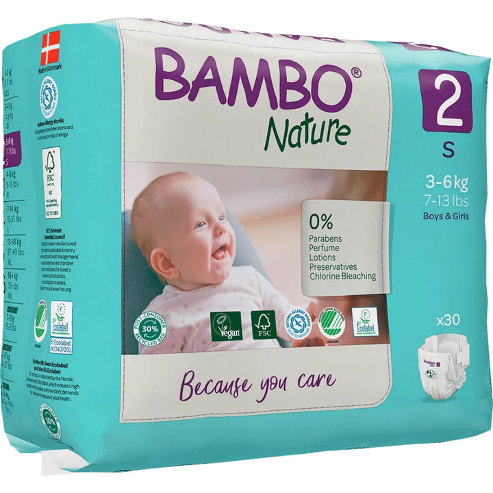 Bambo Nature Taped Diapers Size 2 (S) (30 pcs) (3-6 kg)