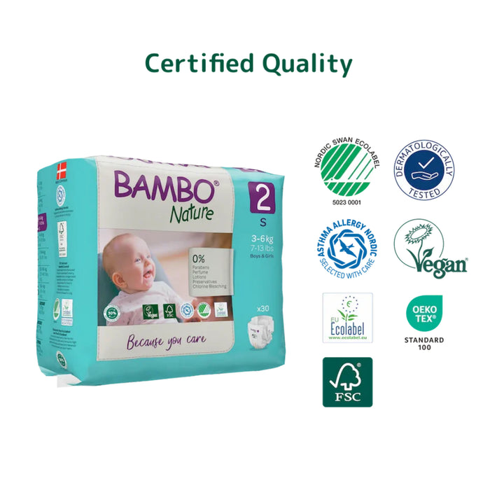 Bambo Nature Taped Diapers Size 2 (S) (30 pcs) (3-6 kg)