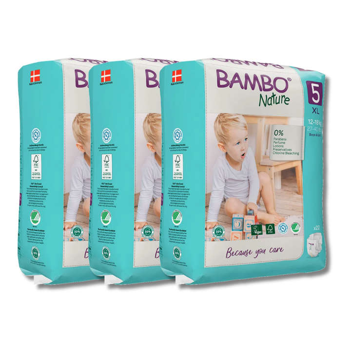 Bambo Nature Taped Diapers Size 5 (XL) (22 pcs) (12-18 kg)