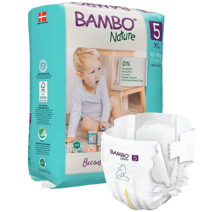 Bambo Nature Taped Diapers Size 5 (XL) (22 pcs) (12-18 kg)