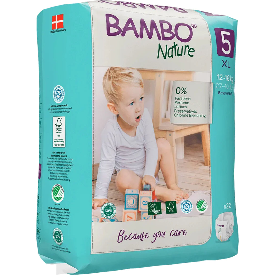 Bambo Nature Taped Diapers Size 5 (XL) (22 pcs) (12-18 kg)
