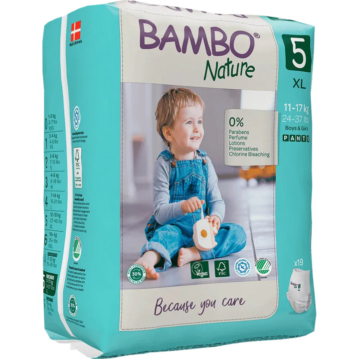 Bambo Nature Pants Diapers Size 5 (XL) (19 pcs) (11-17 kg)