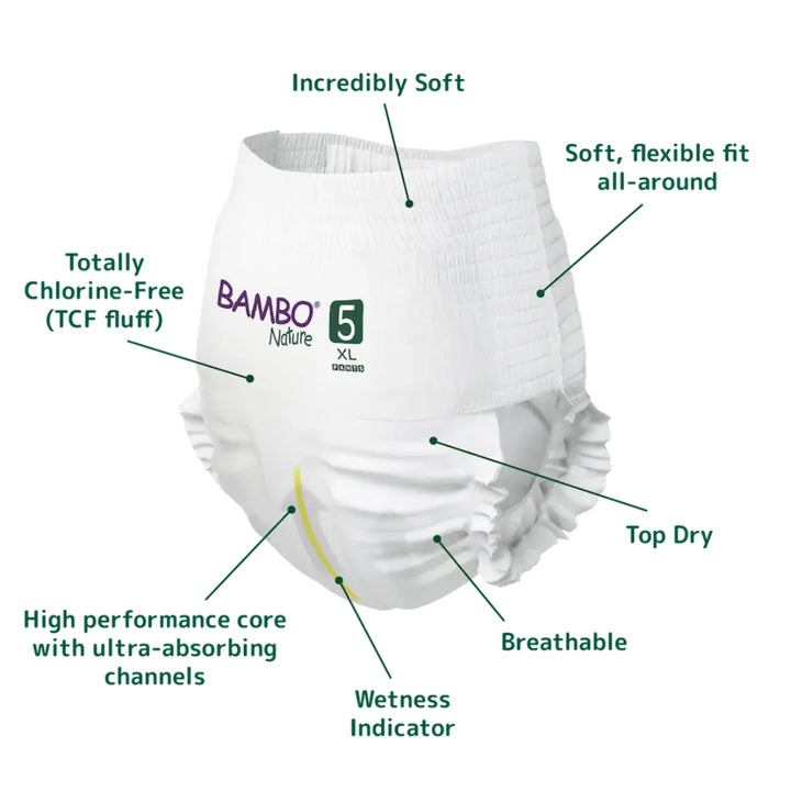 Bambo Nature Pants Diapers Size 5 (XL) (19 pcs) (11-17 kg)