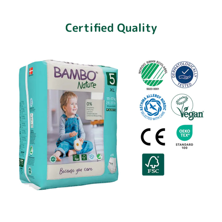 Bambo Nature Pants Diapers Size 5 (XL) (19 pcs) (11-17 kg)