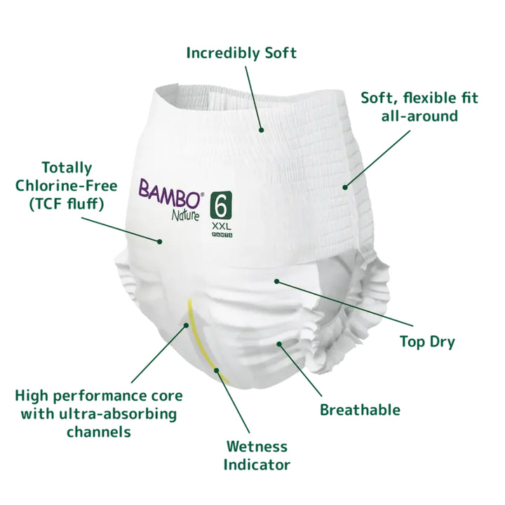 Bambo Nature Pants Diapers Size 6 (XXL) (18 pcs) (15+ kg)