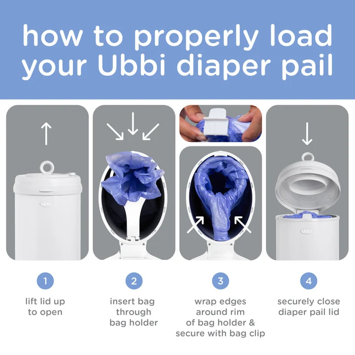 Ubbi Diaper Pail Plastic Bags, 75 Count