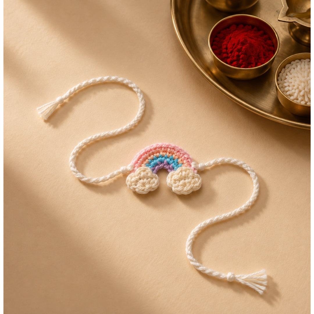 La Plume Rainbow Crochet Rakhi
