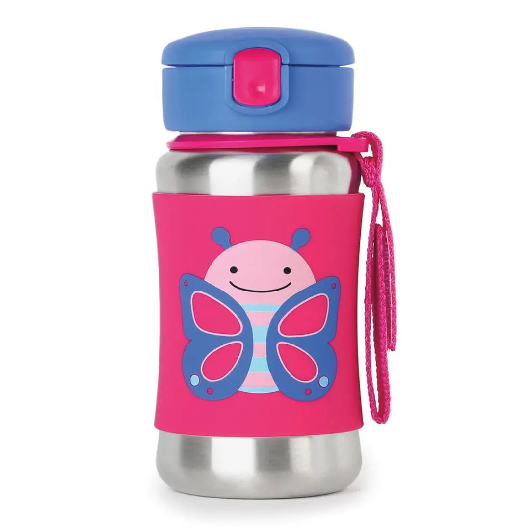 Skip Hop Zoo Stainless Steel Sports Bottle (Butterfly)