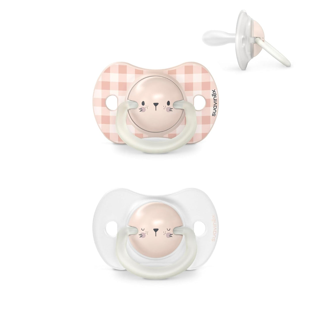 Suavinex Night Physiological Soothers with SX Pro Physiological Teat (Birth to 6m) (Rabbit) (Pack of 2)