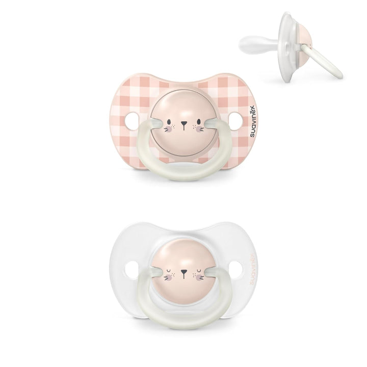 Suavinex Night Physiological Soothers with SX Pro Physiological Teat (Birth to 6m) (Rabbit) (Pack of 2)