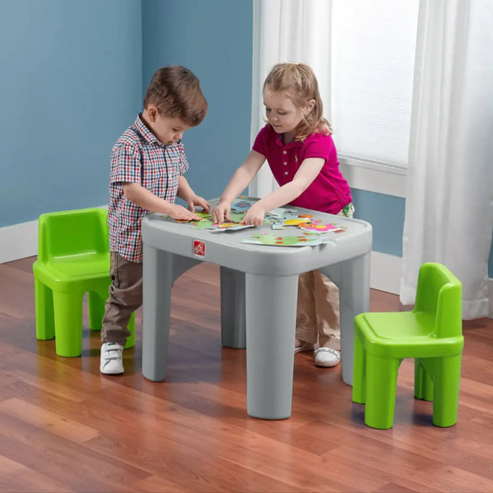 Step2 Mighty My Size Kids Table and Chair Set (Grey and Red)