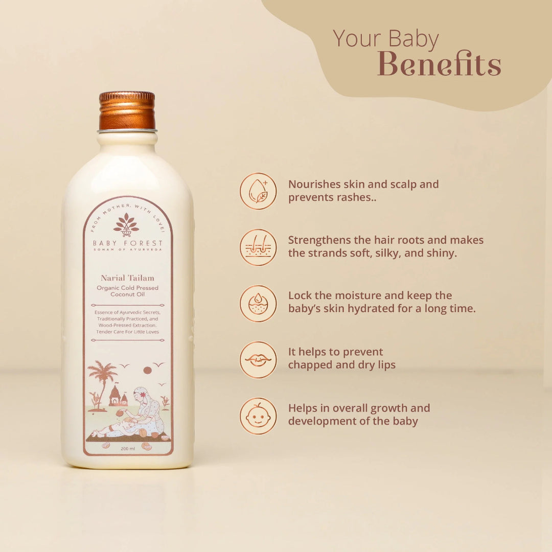 Baby Forest Narial Tailam Organic Cold Pressed Coconut Oil (200ml)
