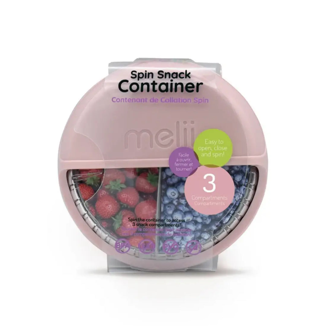 melii Spin Snack Container (Pink & Grey)