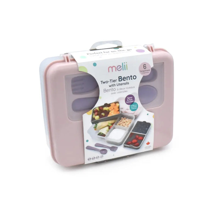 melii 2 Tier Bento (Pink, Purple & Grey)