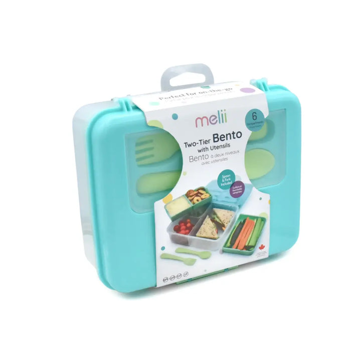 melii 2 Tier Bento (Blue, Mint & Lime)