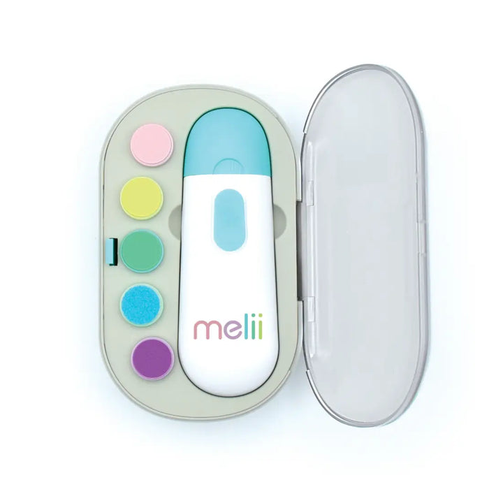 melii Electric Nail Trimmer (White & Teal)