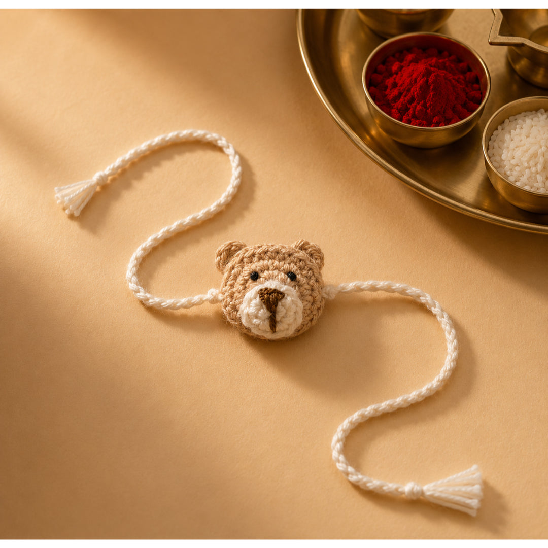 La Plume Teddy Bear Crochet Rakhi