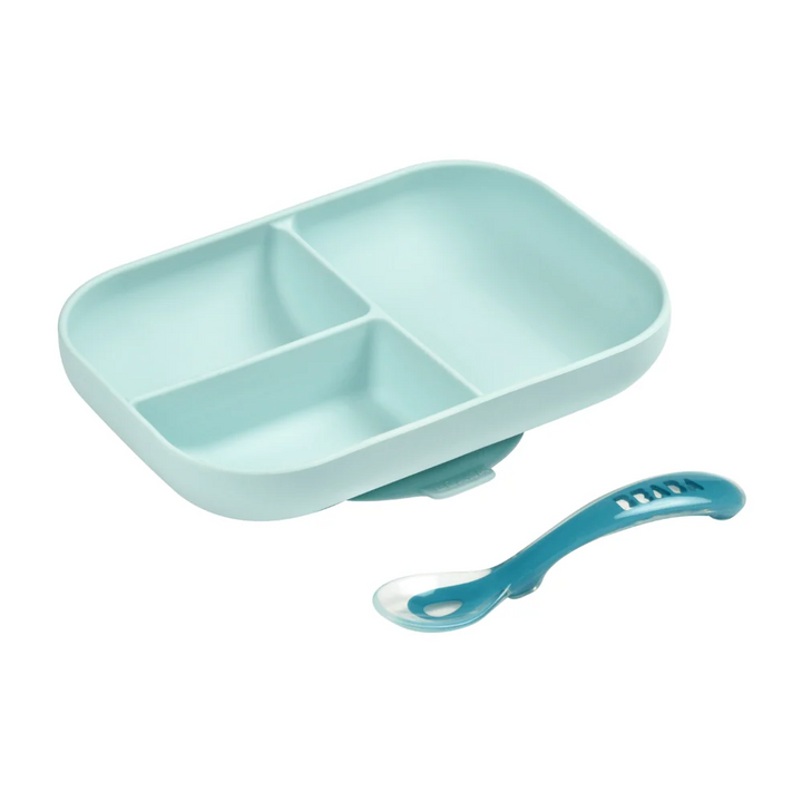 Beaba Silicone Suction Divided Plate + 2nd Stage Spoon