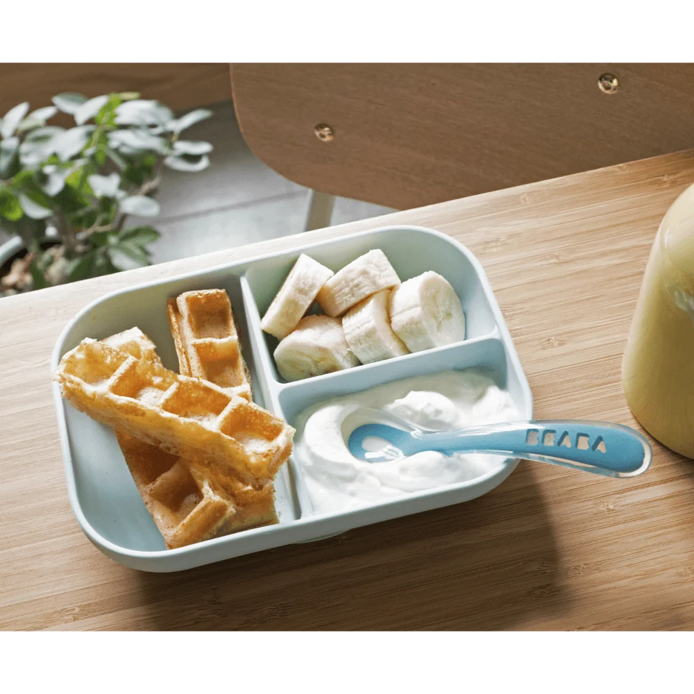 Beaba Silicone Suction Divided Plate + 2nd Stage Spoon