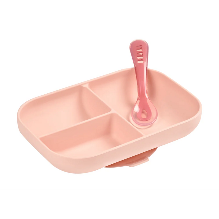 Beaba Silicone Suction Divided Plate + 2nd Stage Spoon