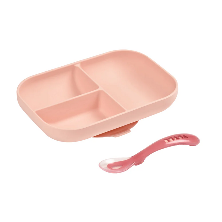 Beaba Silicone Suction Divided Plate + 2nd Stage Spoon