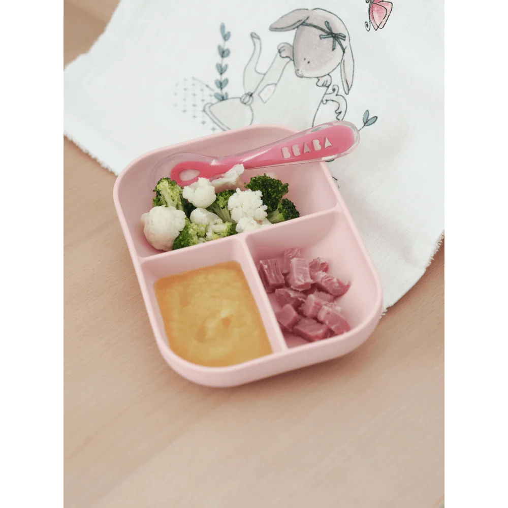 Beaba Silicone Suction Divided Plate + 2nd Stage Spoon
