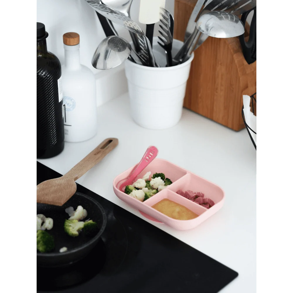 Beaba Silicone Suction Divided Plate + 2nd Stage Spoon