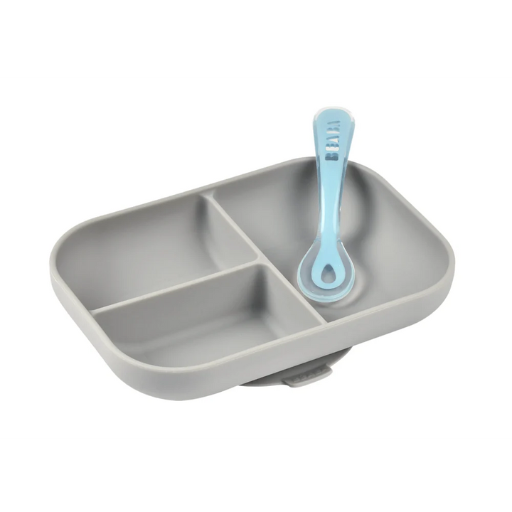 Beaba Silicone Suction Divided Plate + 2nd Stage Spoon