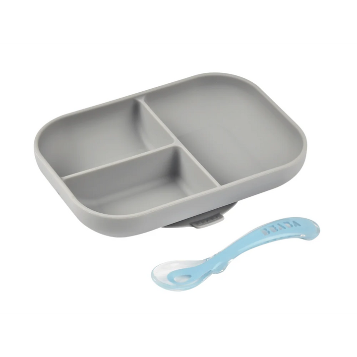 Beaba Silicone Suction Divided Plate + 2nd Stage Spoon