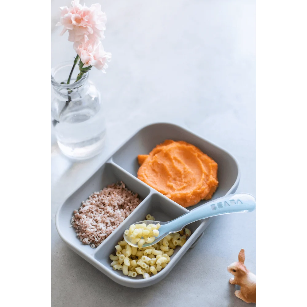 Beaba Silicone Suction Divided Plate + 2nd Stage Spoon