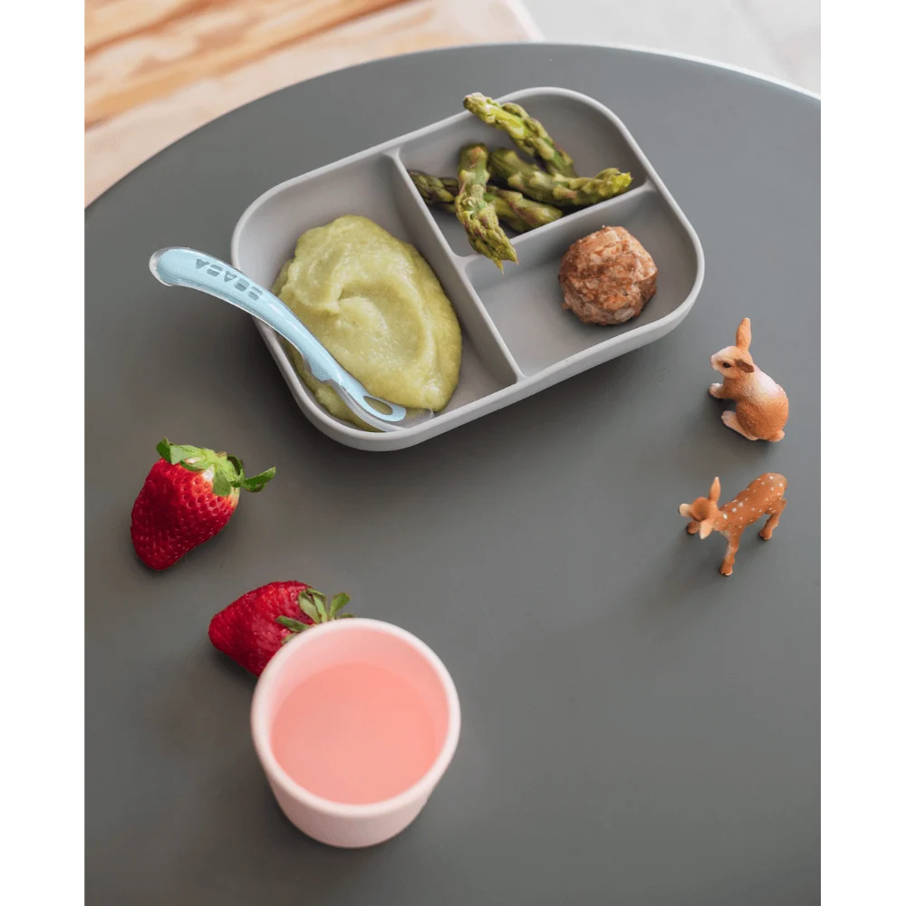 Beaba Silicone Suction Divided Plate + 2nd Stage Spoon