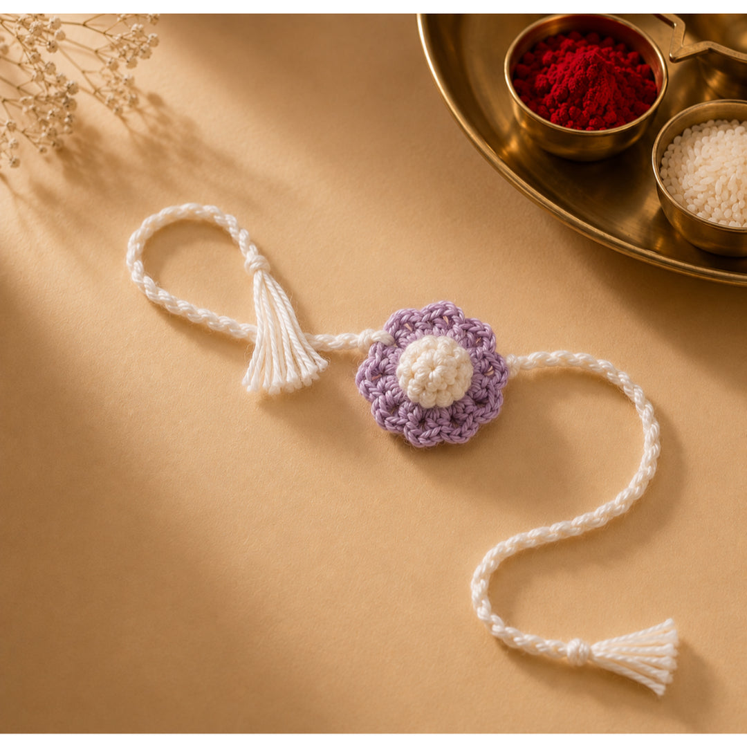 La Plume Bloom Crochet Rakhi