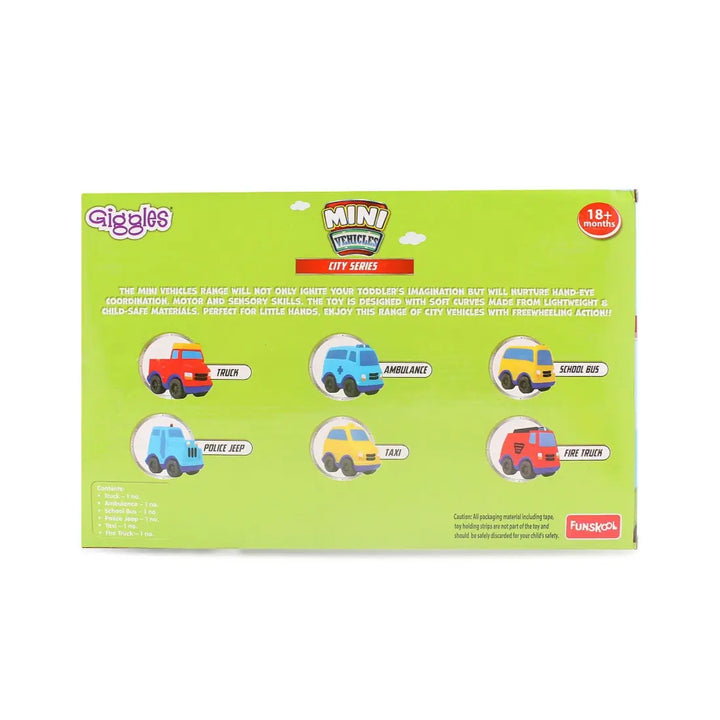 Giggles Mini Vehicles - City Series Gift Pack of 6