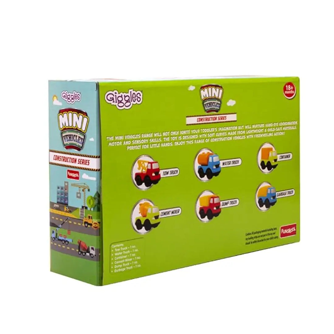Giggles Mini Vehicles - Construction Series Gift Pack of 6