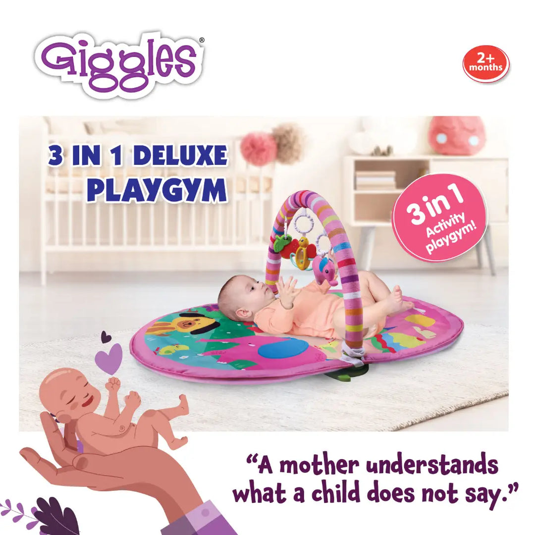 Giggles 3 In 1 Deluxe Playgym (Pink)