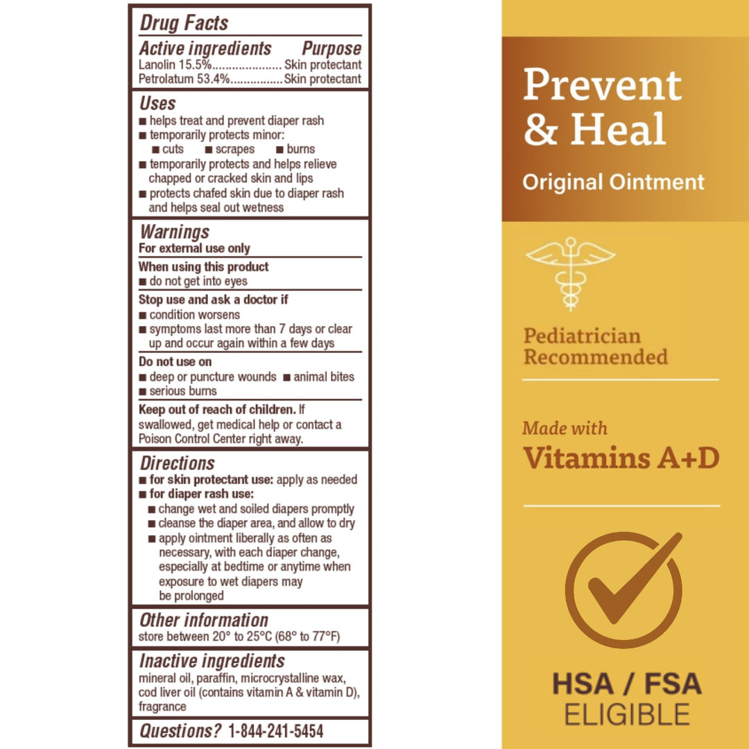A+D Prevent + Heal Diaper Rash Ointment