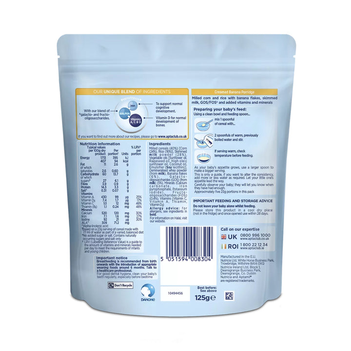Aptamil Creamed Banana Porridge (4-6+ Months) (125g)