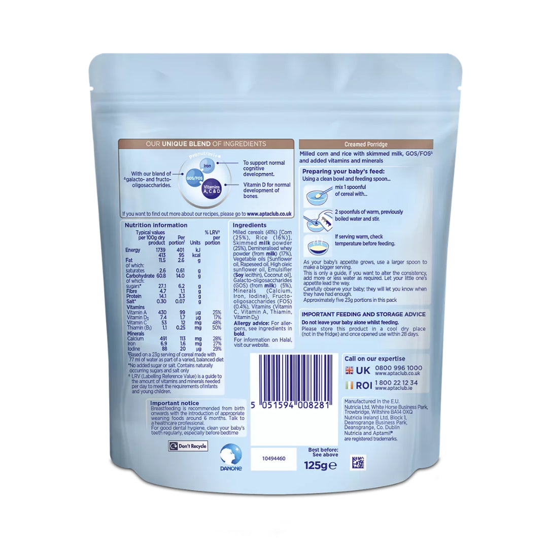 Aptamil Creamed Porridge (4-6+ Months) (125g)
