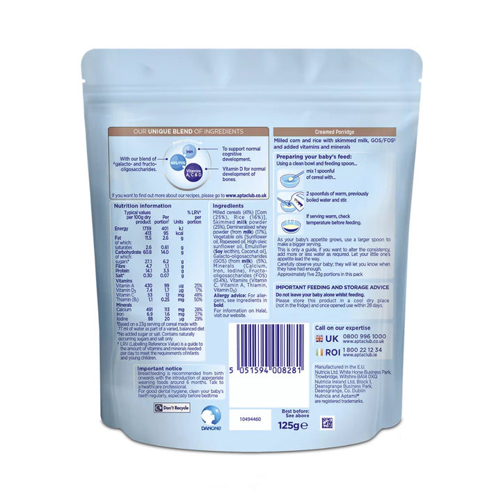 Aptamil Creamed Porridge (4-6+ Months) (125g)